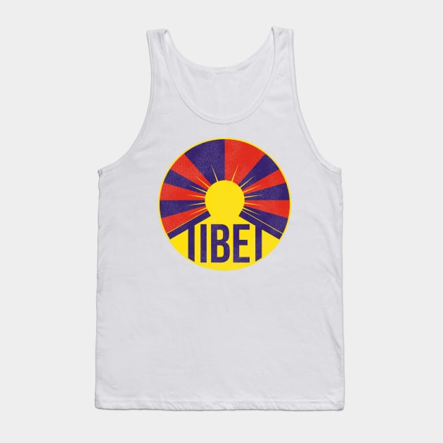 Vintage Tibet Flag Tourist Souvenir Tank Top by darklordpug